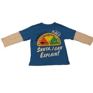 Boys 2T Santa Christmas Long Sleeve Shirt Holiday Winter